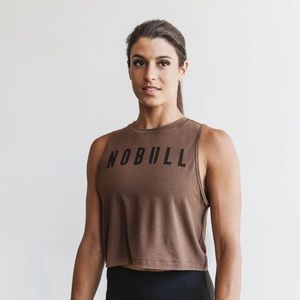 Nobull Cropped Muscle Tank Brown